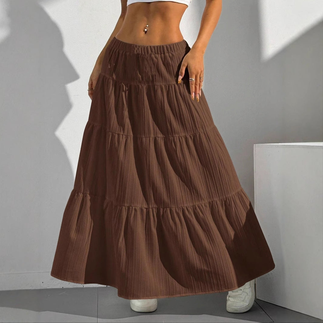 Chic High-Waisted Pleated Maxi Skirt - view 4