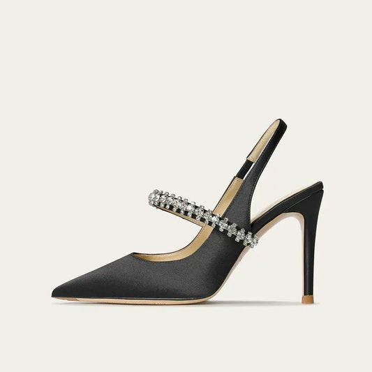 Crystal Strap Slingback Stiletto Heels for Special Events - view 2