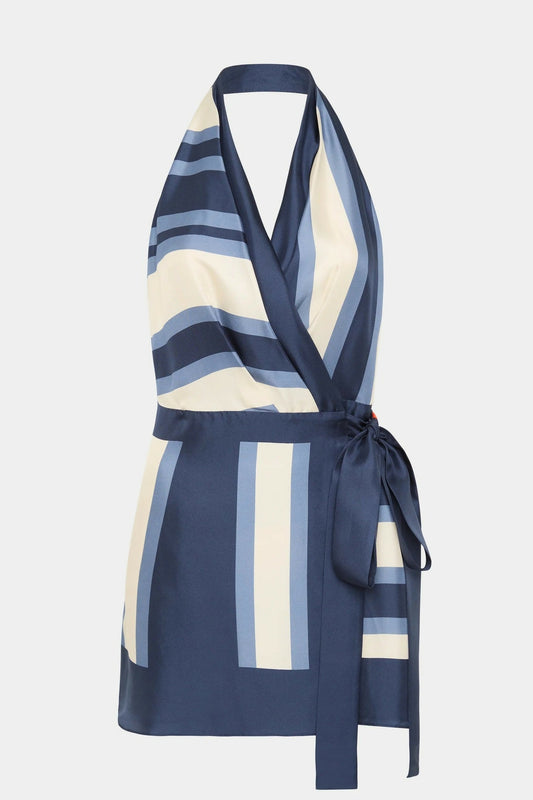 Chic Striped Halterneck Mini Dress - view 2