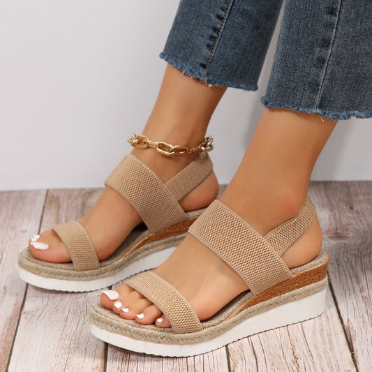 Comfortable Stretch Strap Platform Sandals - view 2
