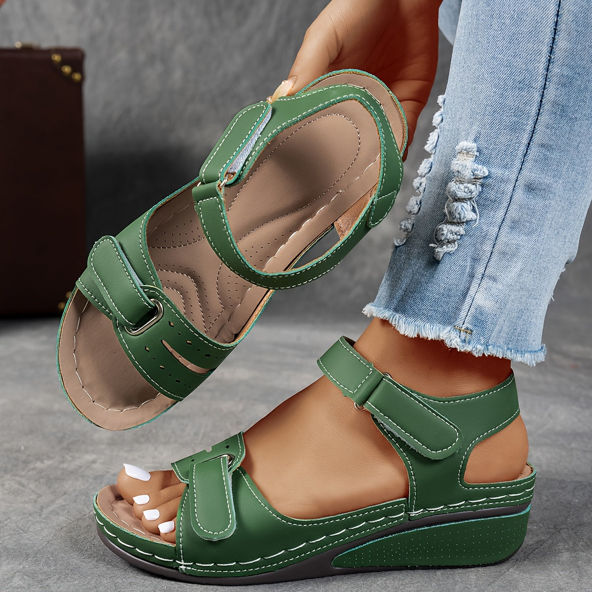 Open-Toe Orthopedic Wedge Sandals - view 5