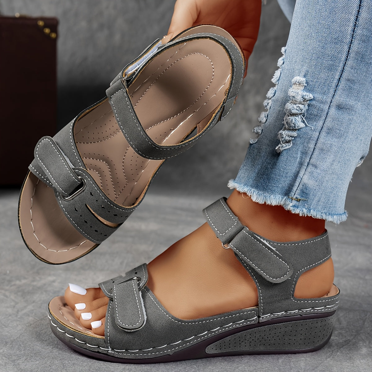 Open-Toe Orthopedic Wedge Sandals - view 8