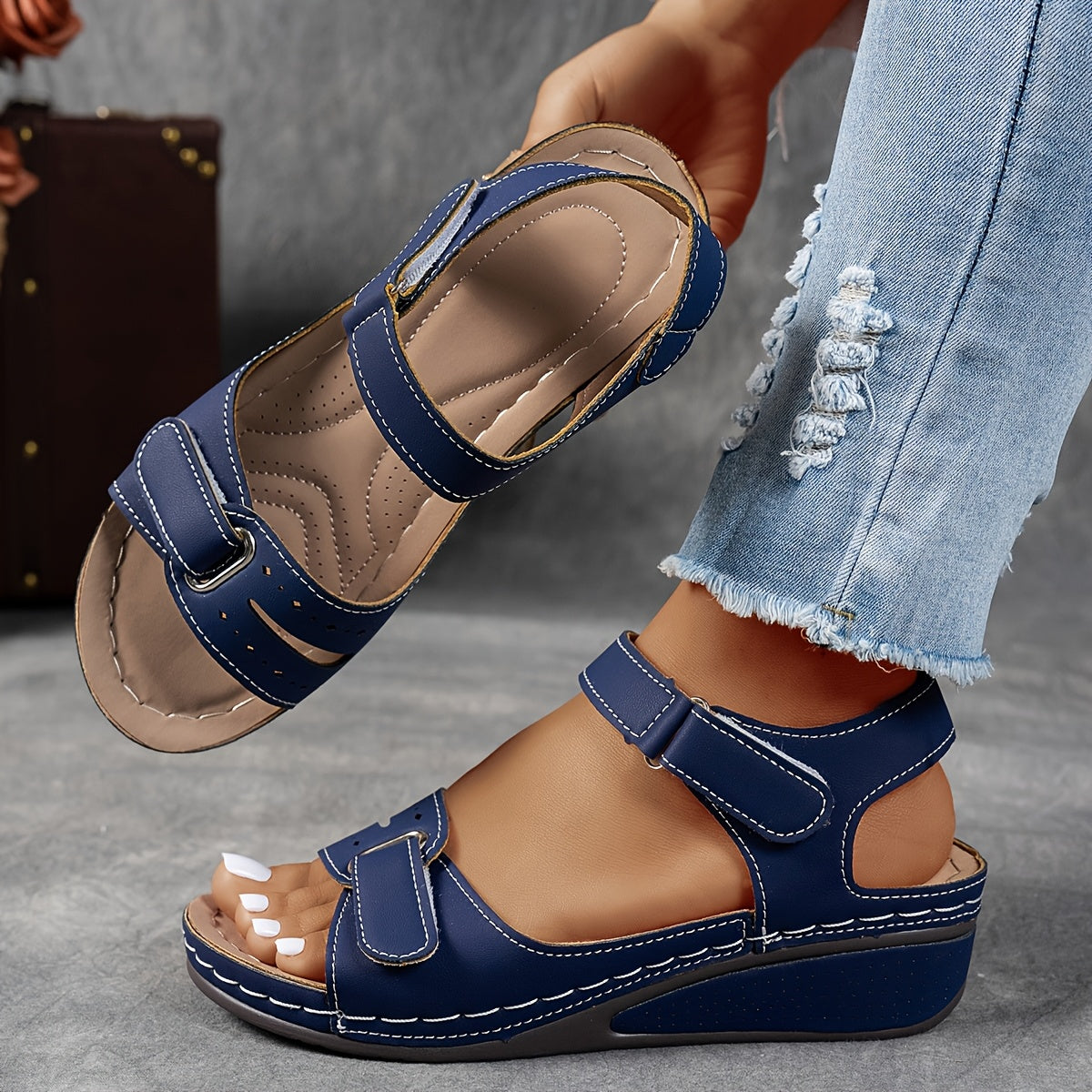 Open-Toe Orthopedic Wedge Sandals - view 7