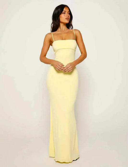 Backless Bodycon Maxi Dress for Evening Occasions