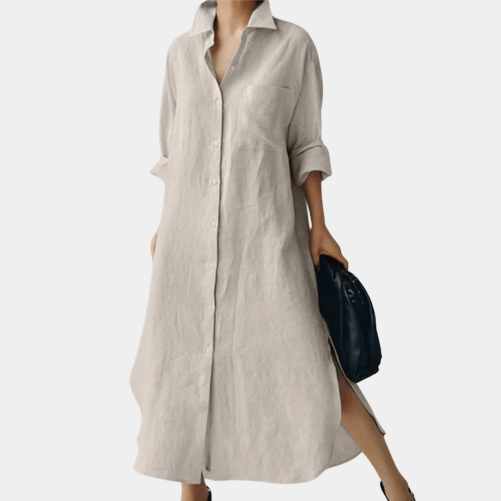 Oversized Cotton Shirt Dress - view 5