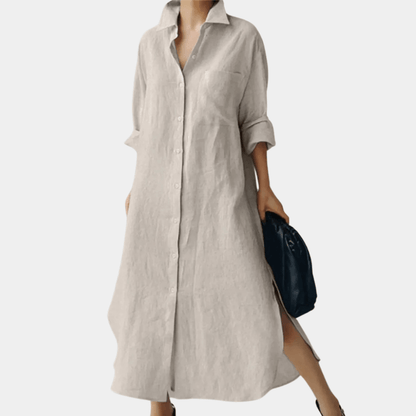 Oversized Cotton Shirt Dress - view 5