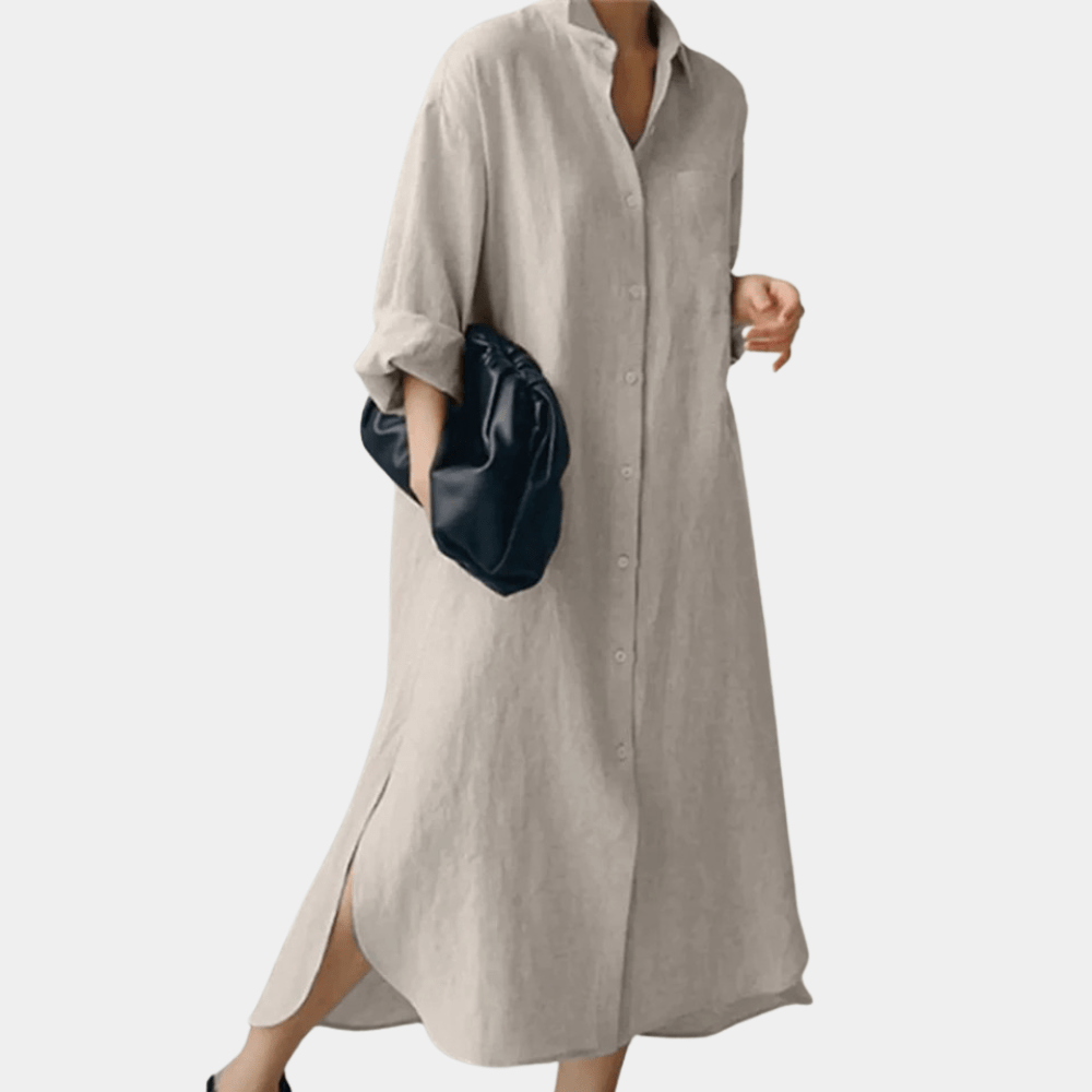 Oversized Cotton Shirt Dress - view 4