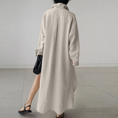 Oversized Cotton Shirt Dress - view 6