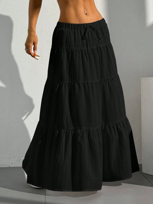 Chic High-Waisted Pleated Maxi Skirt - view 2