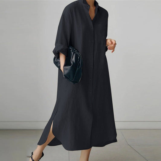 Oversized Cotton Shirt Dress - view 2