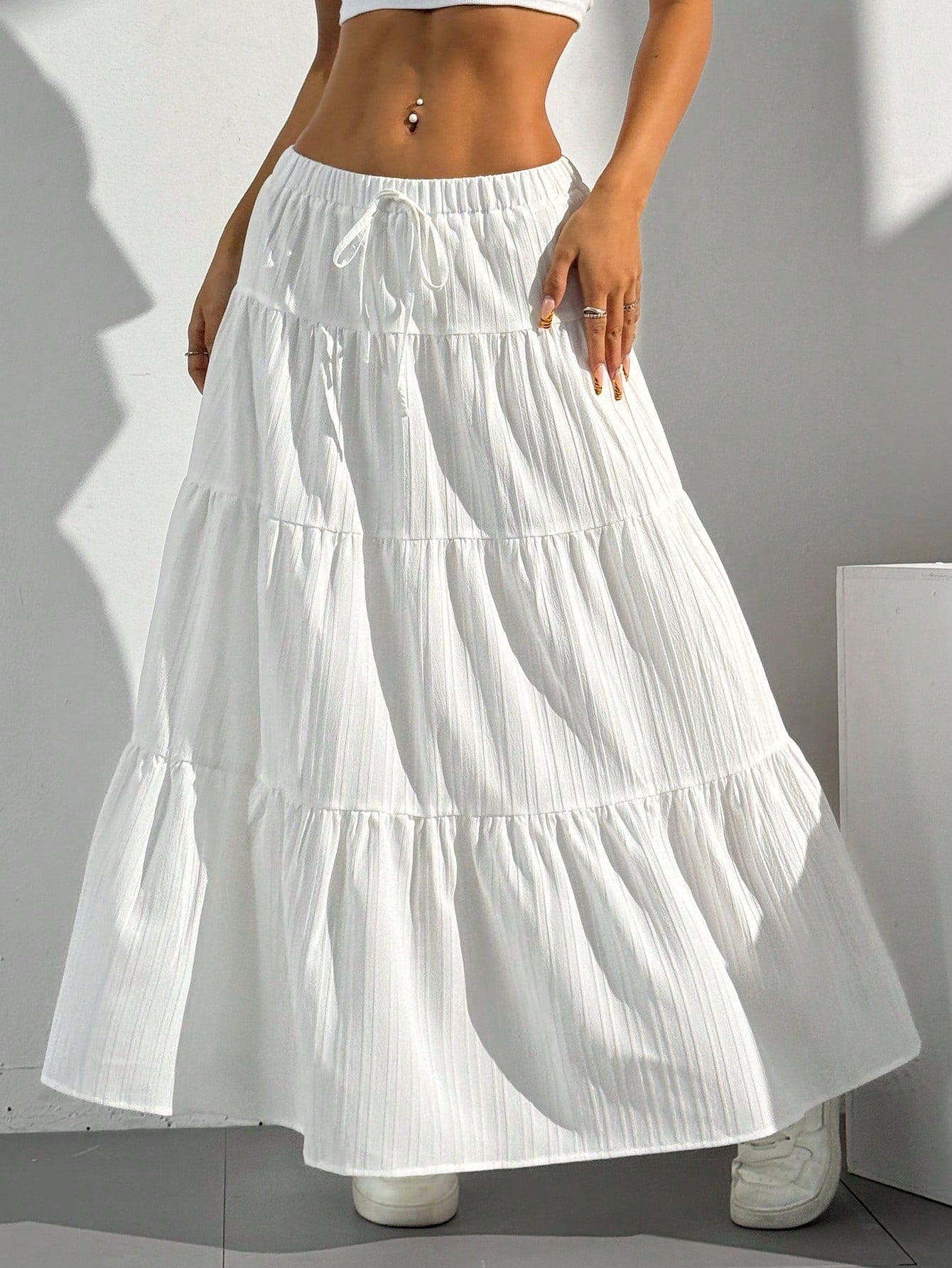 Chic High-Waisted Pleated Maxi Skirt