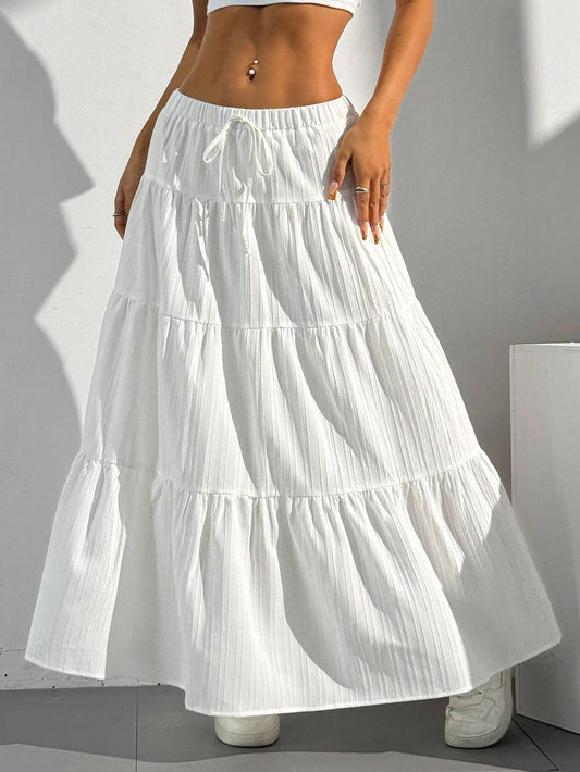 Chic High-Waisted Pleated Maxi Skirt