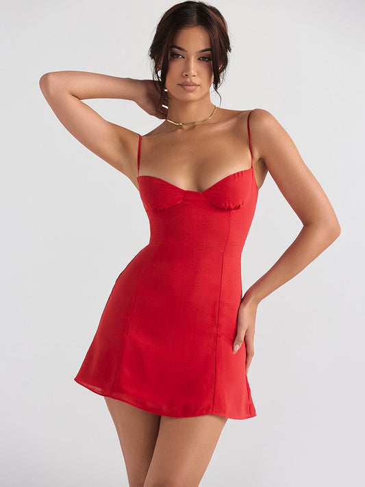 Chic Mini Chiffon Dress with Ruffle Detail