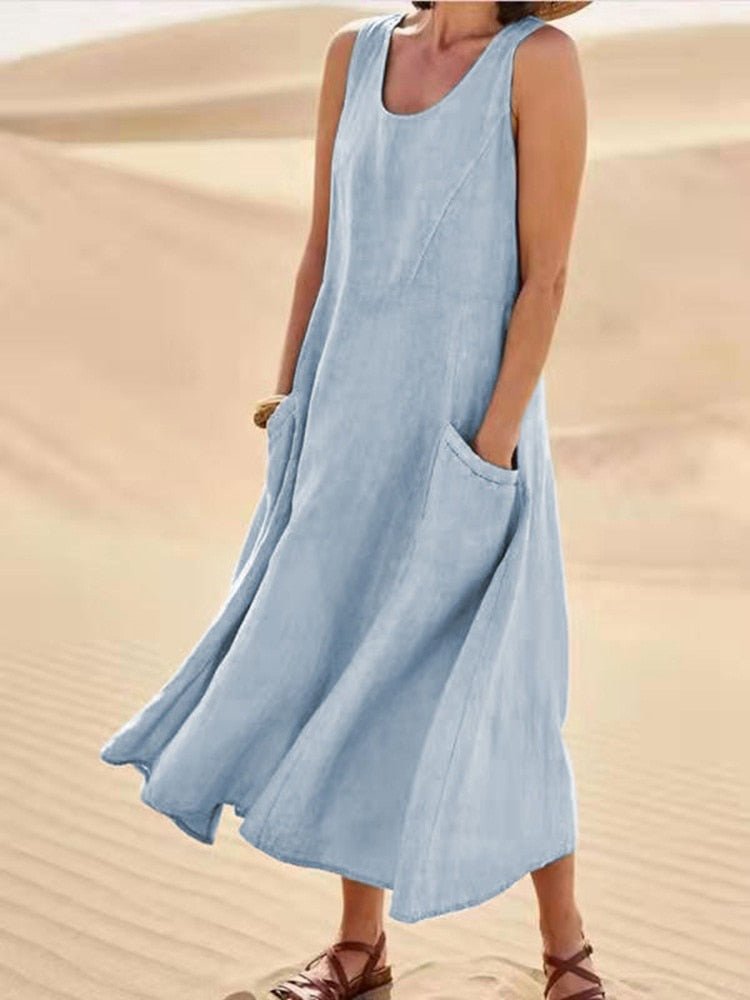 Lightweight Summer Dress with Relaxed, Flowy Design - view 6