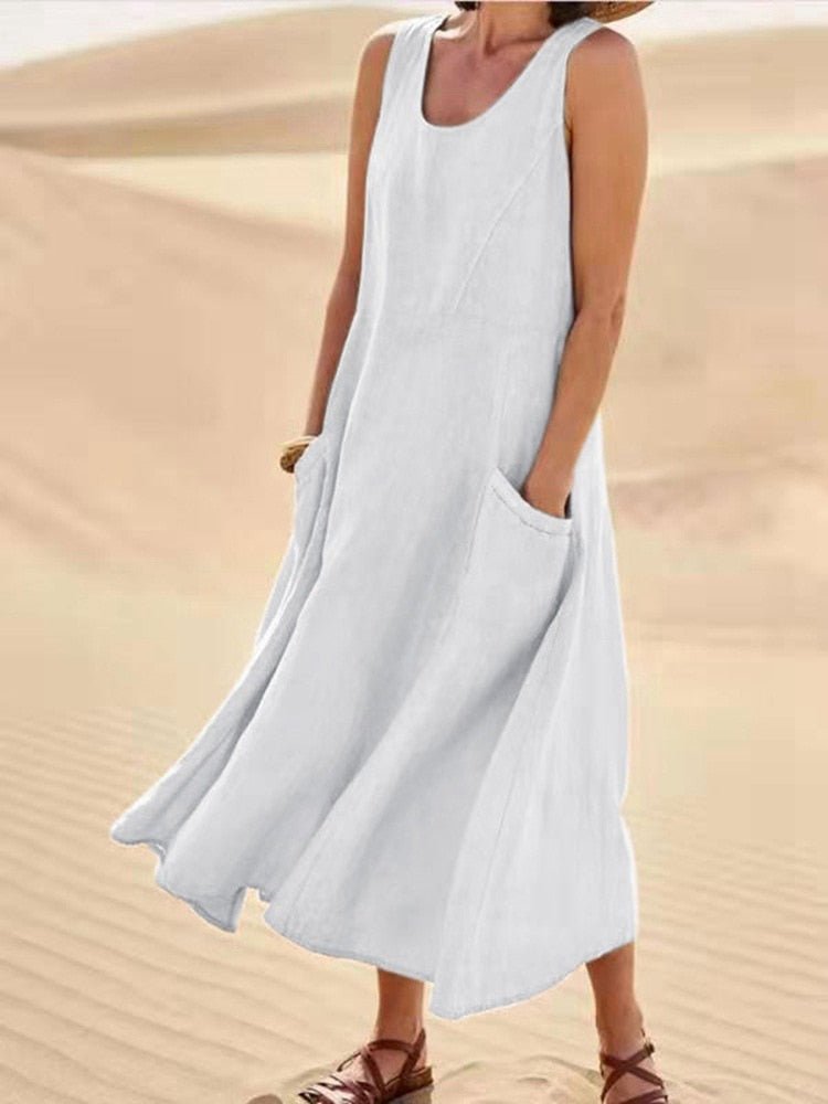 Lightweight Summer Dress with Relaxed, Flowy Design - view 2