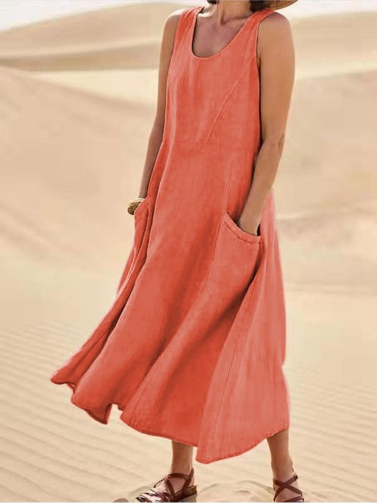 Lightweight Summer Dress with Relaxed, Flowy Design - view 4