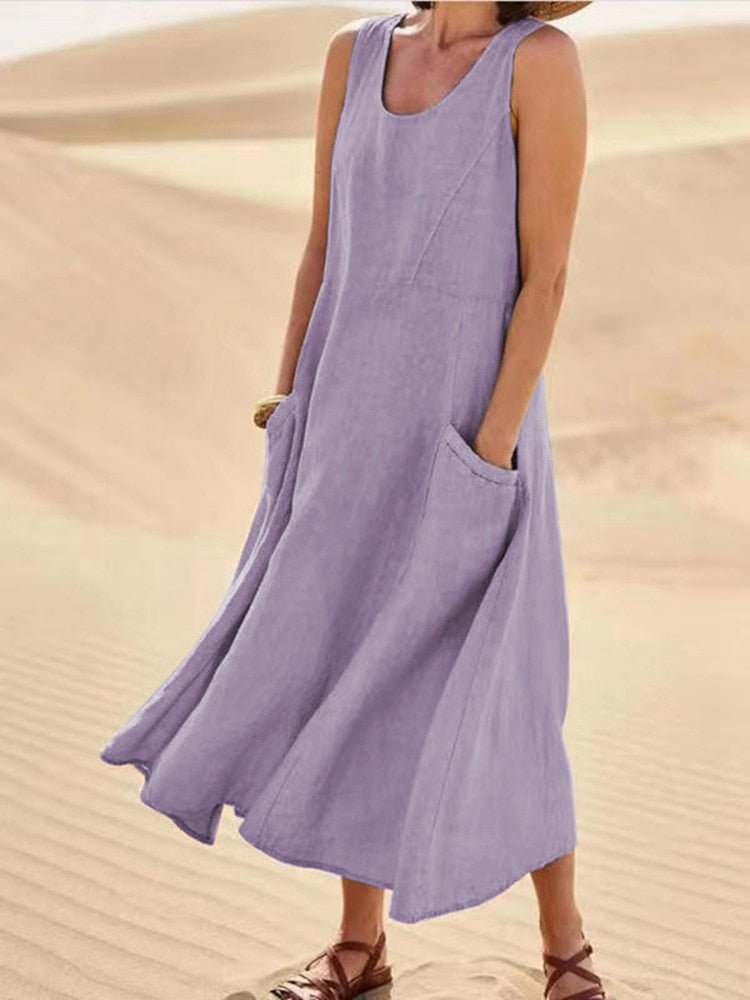 Lightweight Summer Dress with Relaxed, Flowy Design - view 5