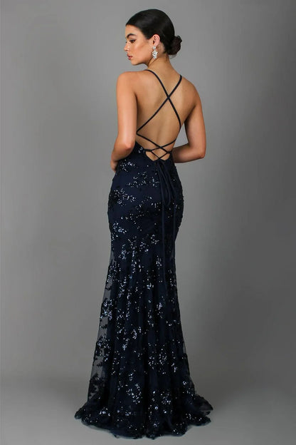 Backless Sequin V-Neck Maxi Dress - view 2