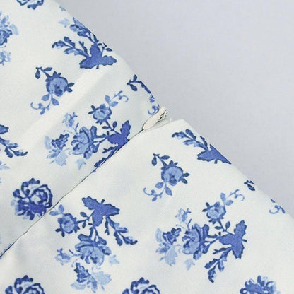 Floral Midi Dress with Puff Sleeves and Square Neckline - view 12