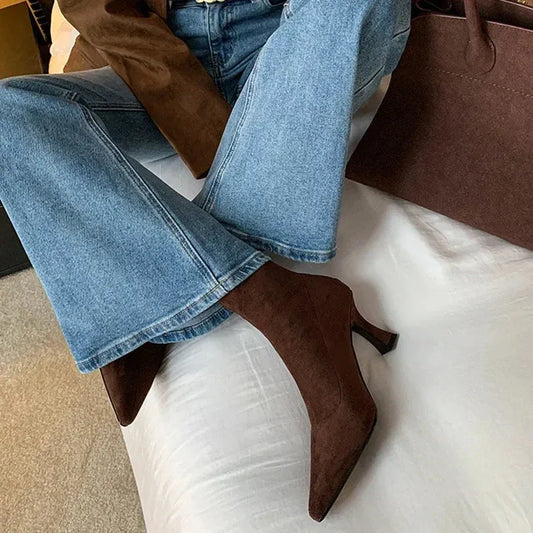 Chic Pointed Toe Stiletto Ankle Boots - view 2
