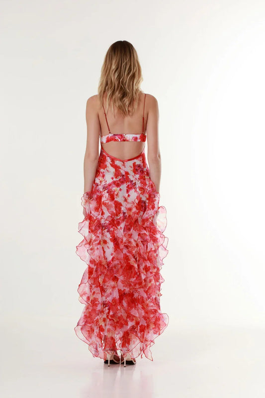 Vibrant Floral Spaghetti Strap Maxi Dress - view 2