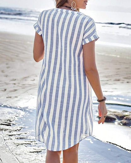 Timeless Striped Shirt Dress - view 2