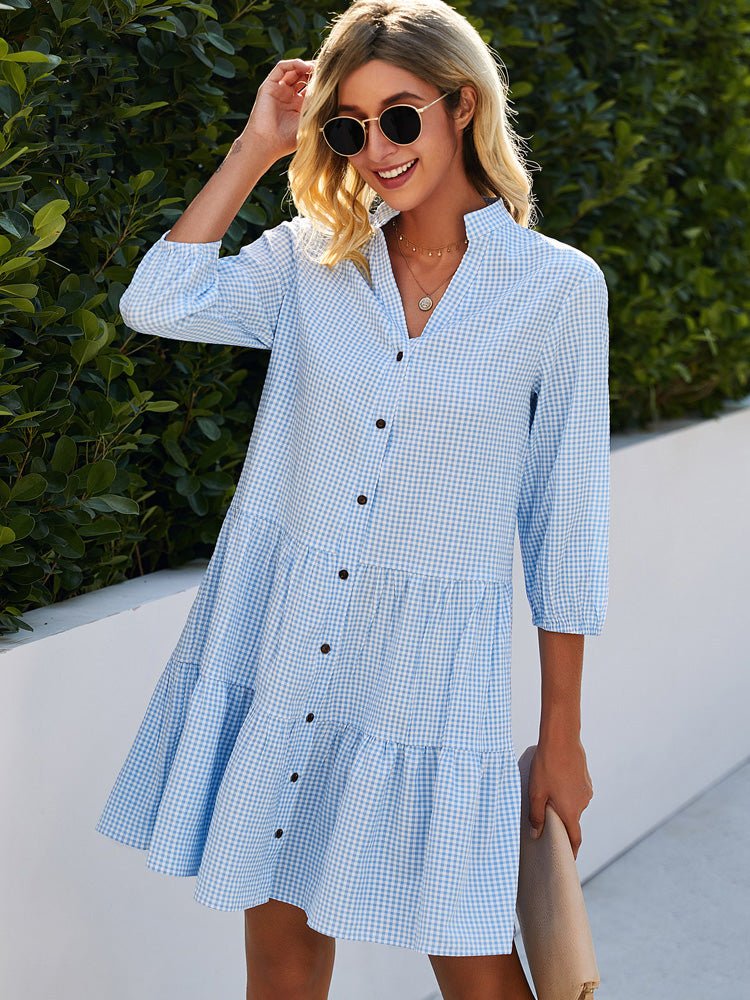 Lightweight Gingham Dress for Summer Wear