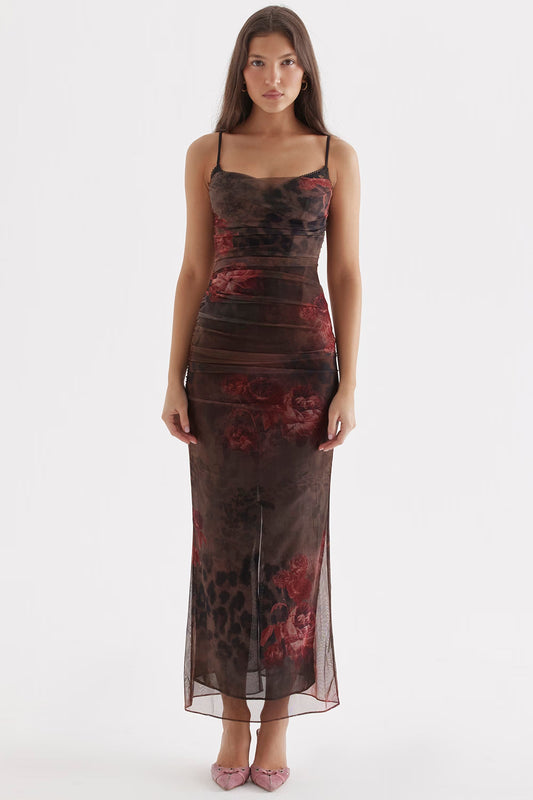 Nalini Printed Midi Dress with Stylish Design